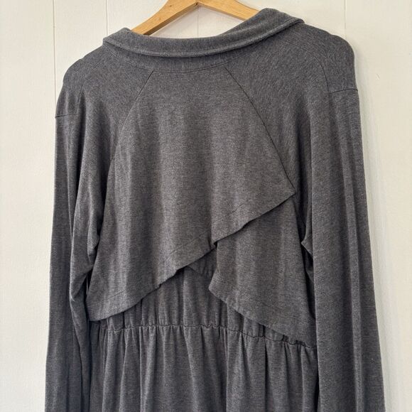 Soft Surroundings Large Long Sleeve Button Up Shirt Gray Boho Soft Layered Comfy - Picture 5 of 10